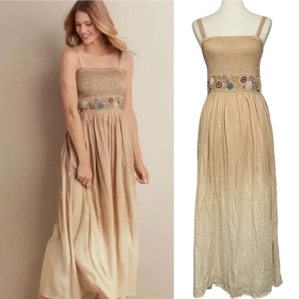 NEW!!! SOFT SURROUNDINGS 10 DRESS WITH FITTED TOP AND BEADED WAISTBAND
